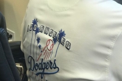 Jon's throwback Dodgers shirt