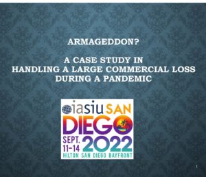 Jon Colman presents seminar on large loss during pandemic at IASIU 2022